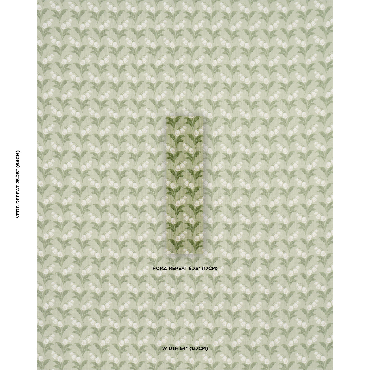 SCHUMACHER  CRAFT REVIVAL LILY OF THE VALLEY INDOOR/OUTDOOR PRINTS PRINTS MOSS   - 182140