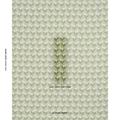 SCHUMACHER  CRAFT REVIVAL LILY OF THE VALLEY INDOOR/OUTDOOR PRINTS PRINTS MOSS   - 182140