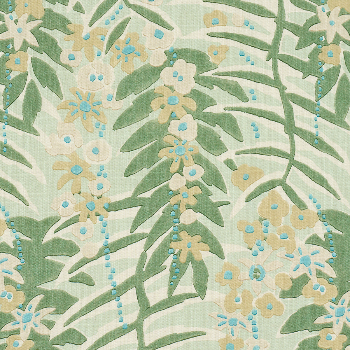 SCHUMACHER  CRAFT REVIVAL ASHBEE BOTANICAL PRINTS PRINTS AQUA   - 182152