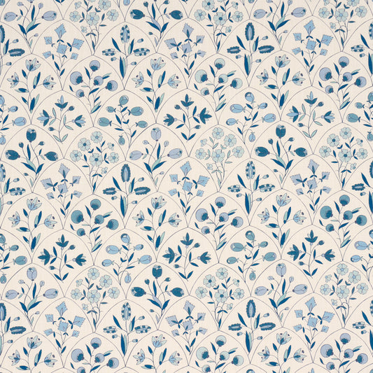 SCHUMACHER  CRAFT REVIVAL FRANCES FLORAL INDOOR/OUTDOOR PRINTS PRINTS BLUES   - 182160