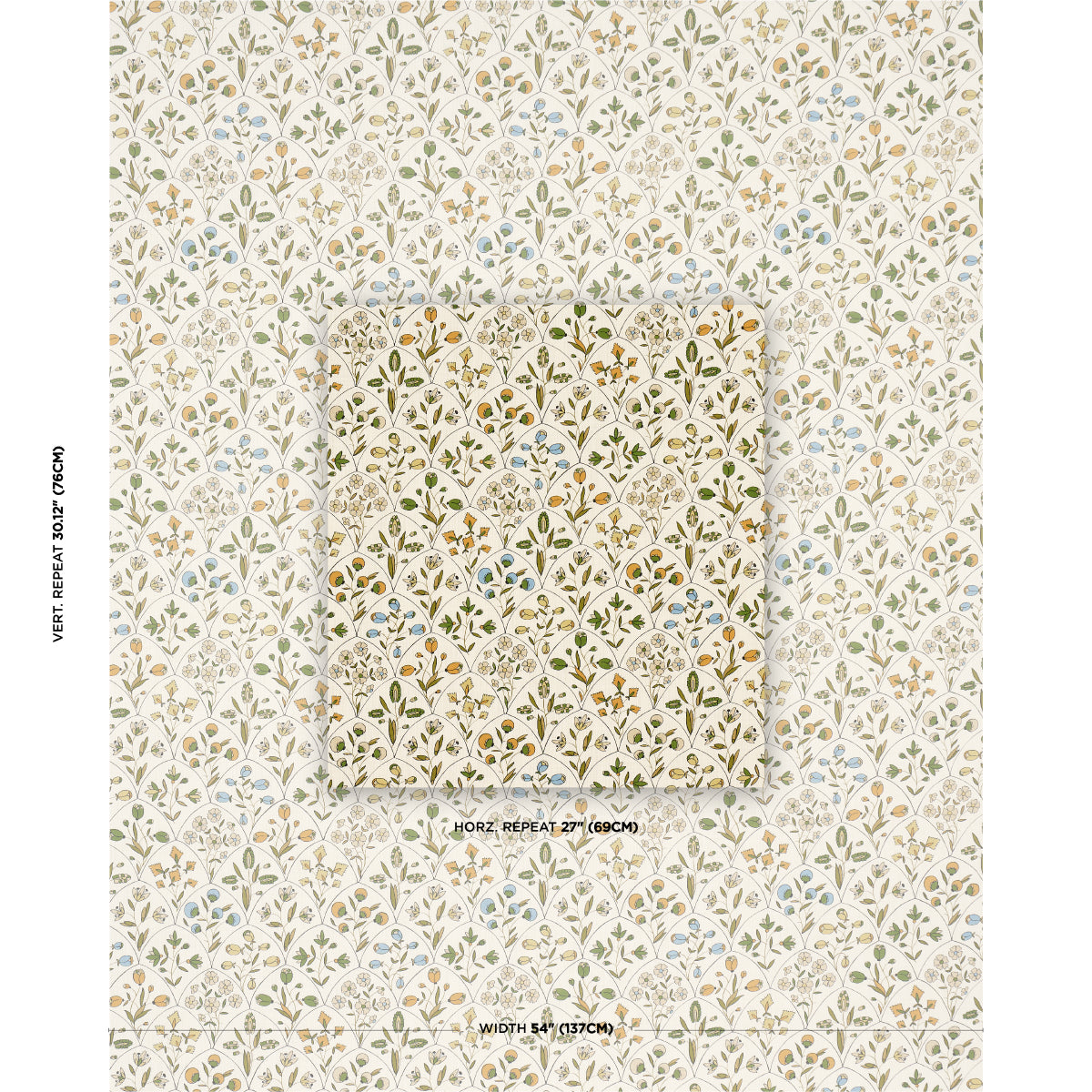 SCHUMACHER FABRIC  CRAFT REVIVAL FRANCES FLORAL INDOOR/OUTDOOR   DOCUMENT   - 182161