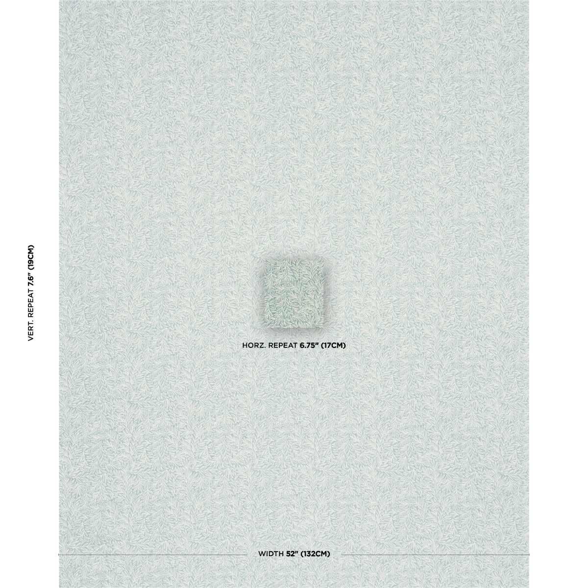 SCHUMACHER  CRAFT REVIVAL WILLOW LEAF PRINTS PRINTS AQUA   - 182180