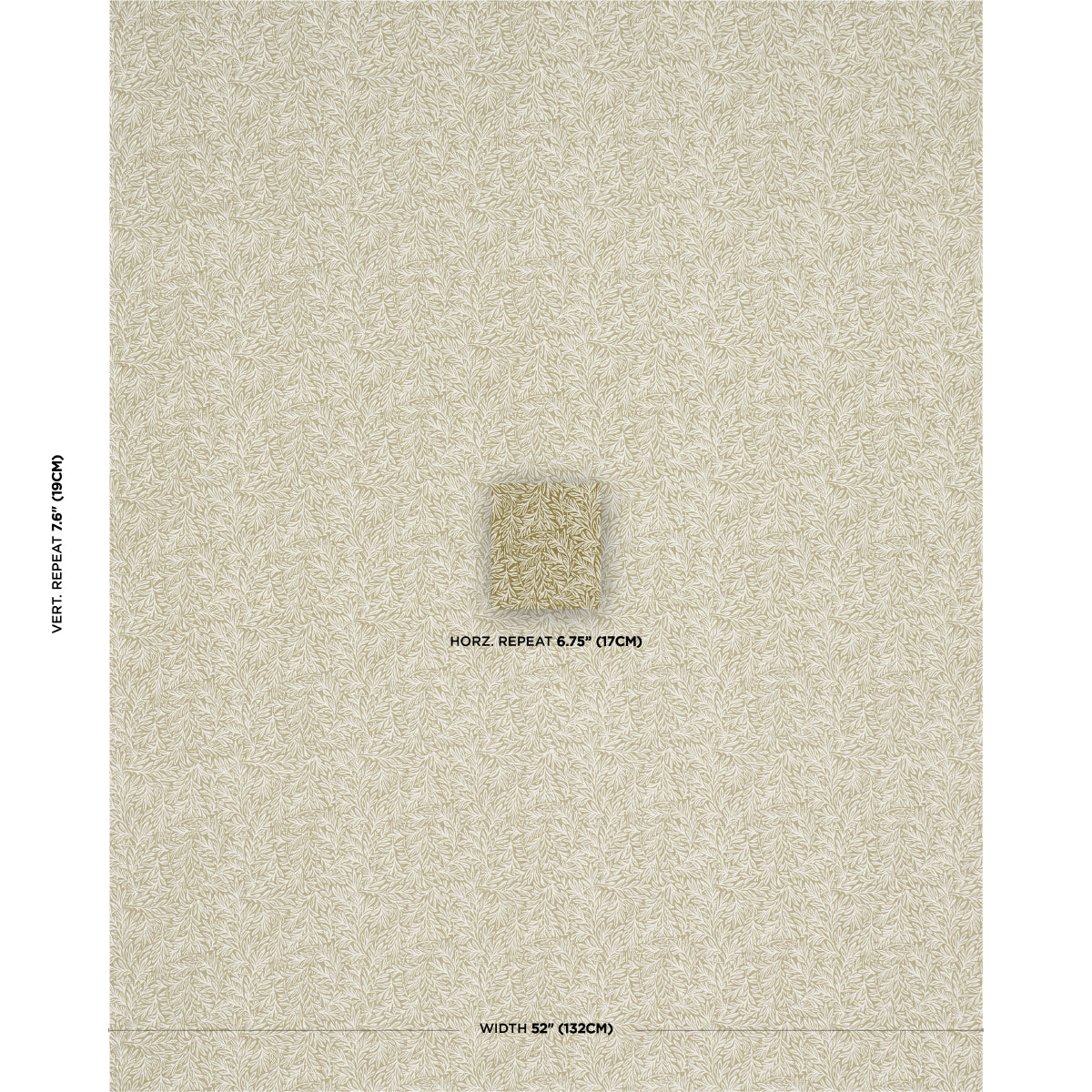 SCHUMACHER  CRAFT REVIVAL WILLOW LEAF PRINTS PRINTS MOSS   - 182181