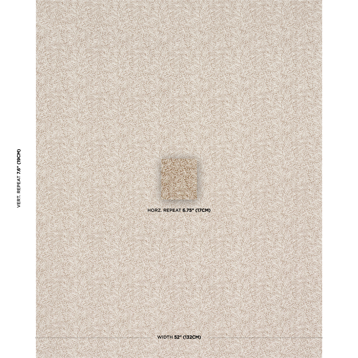 SCHUMACHER  CRAFT REVIVAL WILLOW LEAF PRINTS PRINTS MOCHA   - 182182