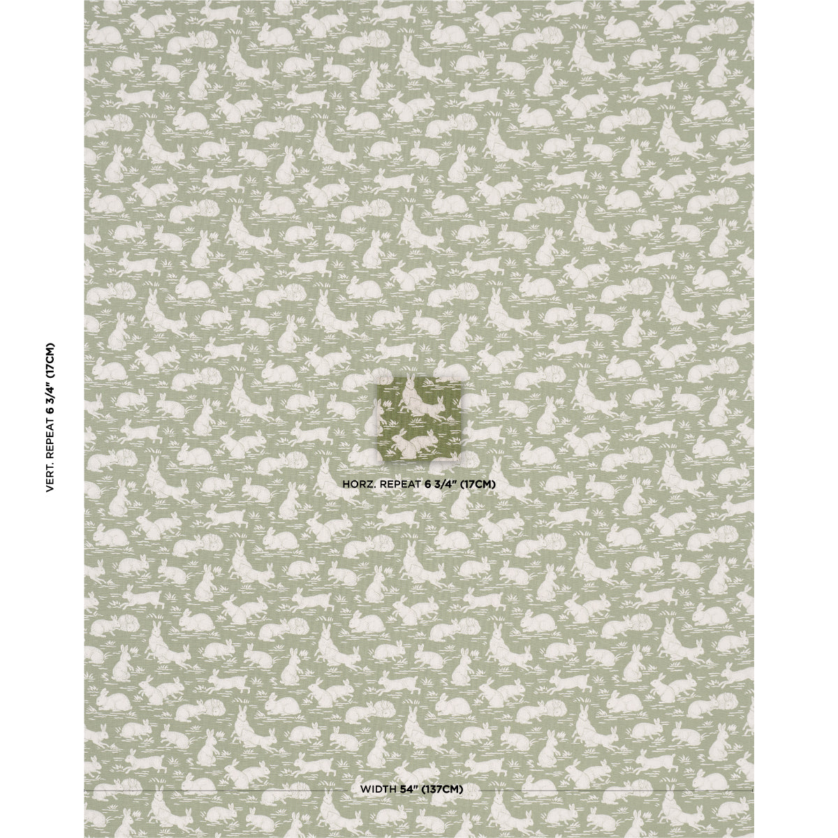 SCHUMACHER  A COUNTRY LIFE COTTONTAILS PRINTS PRINTS MOSS   - 182240