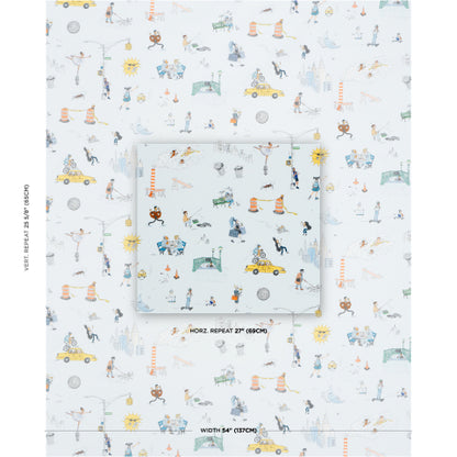 SCHUMACHER  THE NEW YORKER JOANA AVILLEZ'S STREET SCENES   Multicolor On Sky Blue   - 182330