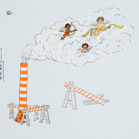 SCHUMACHER  THE NEW YORKER JOANA AVILLEZ'S STREET SCENES   Multicolor On Sky Blue   - 182330