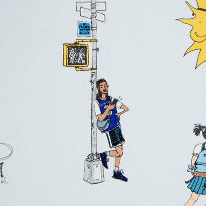 SCHUMACHER  THE NEW YORKER JOANA AVILLEZ'S STREET SCENES   Multicolor On Sky Blue   - 182330
