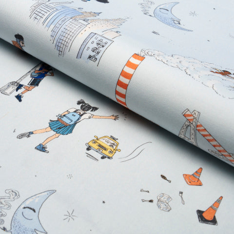 SCHUMACHER  THE NEW YORKER JOANA AVILLEZ'S STREET SCENES   Multicolor On Sky Blue   - 182330