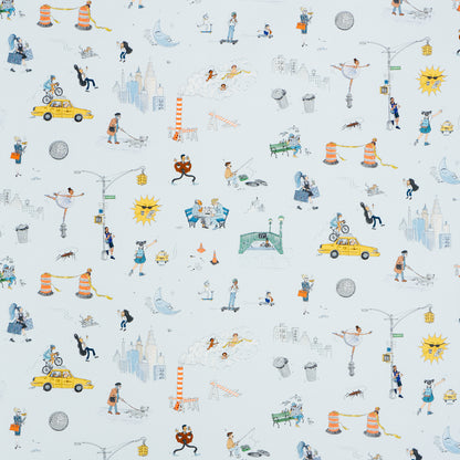 SCHUMACHER  THE NEW YORKER JOANA AVILLEZ'S STREET SCENES   Multicolor On Sky Blue   - 182330