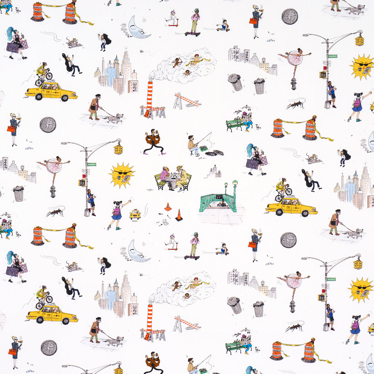 SCHUMACHER  THE NEW YORKER JOANA AVILLEZ'S STREET SCENES   Multicolor On White   - 182332