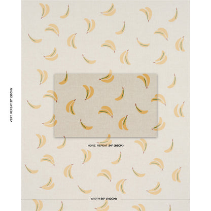 SCHUMACHER  CAROLINE Z HURLEY BANANA STAND HAND BLOCK PRINT   Ochre And Green On Natural   - 182370