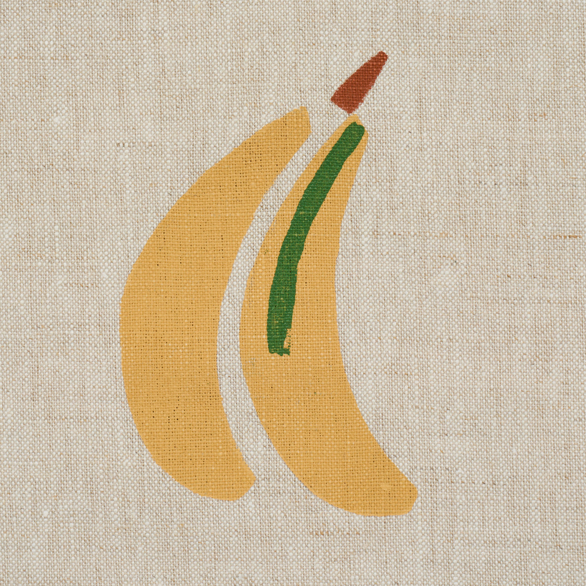 SCHUMACHER  CAROLINE Z HURLEY BANANA STAND HAND BLOCK PRINT   Ochre And Green On Natural   - 182370
