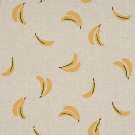 SCHUMACHER  CAROLINE Z HURLEY BANANA STAND HAND BLOCK PRINT   Ochre And Green On Natural   - 182370