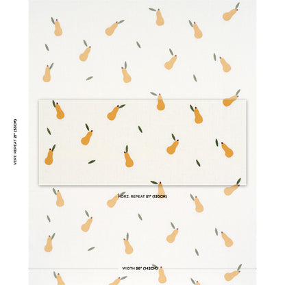 SCHUMACHER  CAROLINE Z HURLEY PEARS HAND BLOCK PRINT   Green And Ochre On White   - 182390