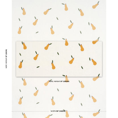 SCHUMACHER  CAROLINE Z HURLEY PEARS HAND BLOCK PRINT   Green And Ochre On White   - 182390