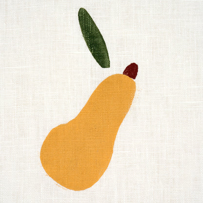 SCHUMACHER  CAROLINE Z HURLEY PEARS HAND BLOCK PRINT   Green And Ochre On White   - 182390