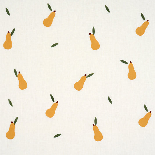 SCHUMACHER  CAROLINE Z HURLEY PEARS HAND BLOCK PRINT   Green And Ochre On White   - 182390