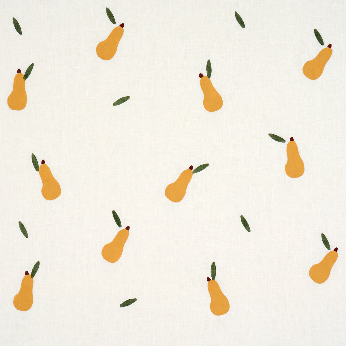 SCHUMACHER  CAROLINE Z HURLEY PEARS HAND BLOCK PRINT   Green And Ochre On White   - 182390