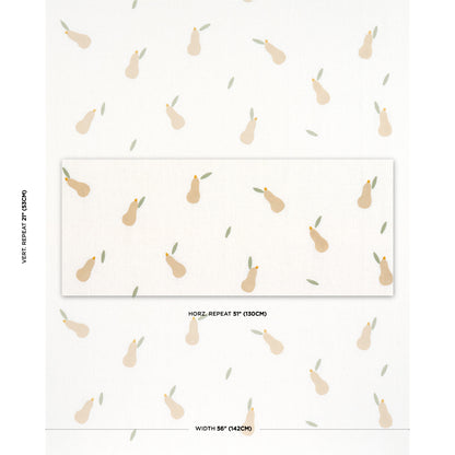 SCHUMACHER  CAROLINE Z HURLEY PEARS HAND BLOCK PRINT   Buff And Sage On White   - 182391