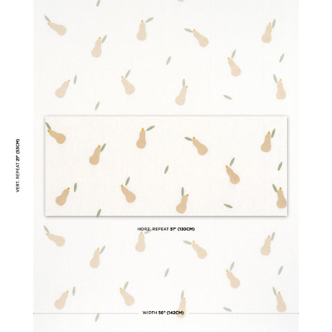 SCHUMACHER  CAROLINE Z HURLEY PEARS HAND BLOCK PRINT   Buff And Sage On White   - 182391