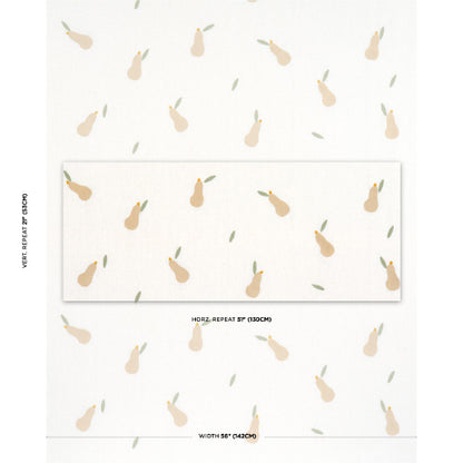 SCHUMACHER  CAROLINE Z HURLEY PEARS HAND BLOCK PRINT   Buff And Sage On White   - 182391