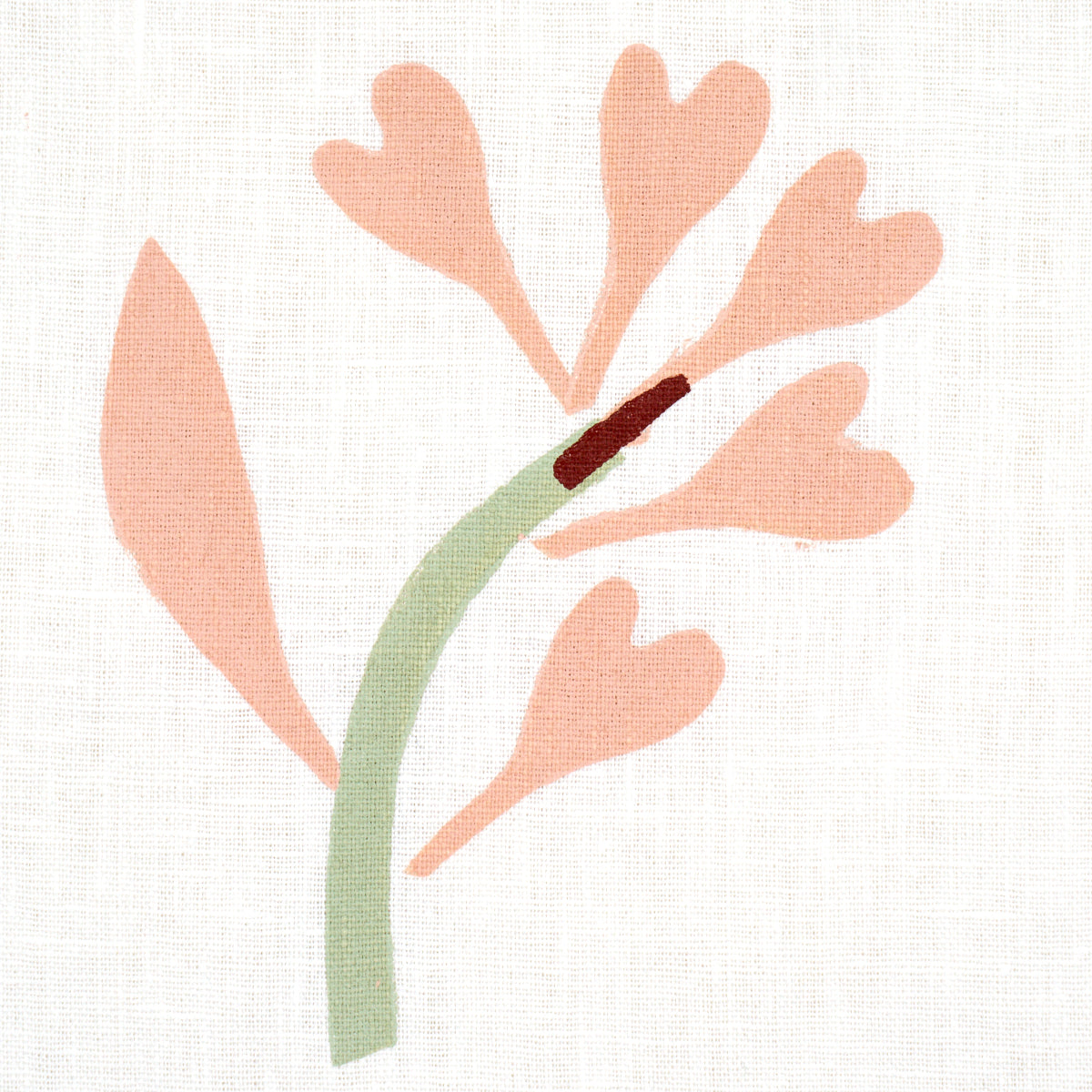 SCHUMACHER  CAROLINE Z HURLEY GINKGO HAND BLOCK PRINT PRINTS PRINTS PINK AND SAGE ON WHITE   - 182410