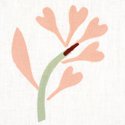 SCHUMACHER  CAROLINE Z HURLEY GINKGO HAND BLOCK PRINT PRINTS PRINTS PINK AND SAGE ON WHITE   - 182410