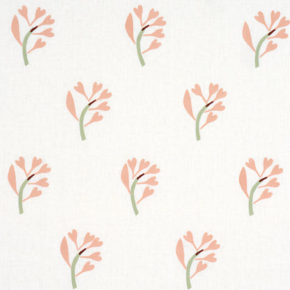 SCHUMACHER  CAROLINE Z HURLEY GINKGO HAND BLOCK PRINT PRINTS PRINTS PINK AND SAGE ON WHITE   - 182410