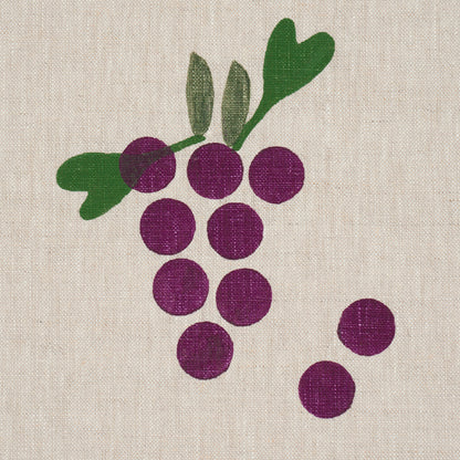 SCHUMACHER  CAROLINE Z HURLEY GRAPES HAND BLOCK PRINT   Purple On Natural   - 182420
