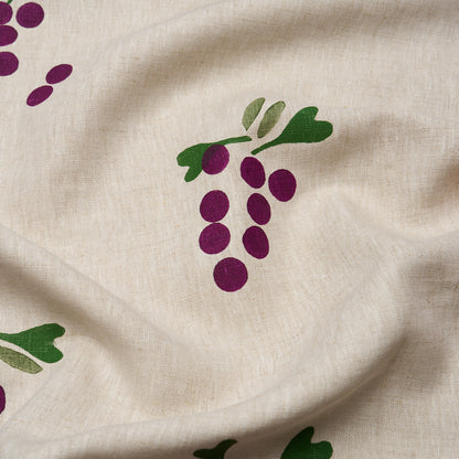 SCHUMACHER  CAROLINE Z HURLEY GRAPES HAND BLOCK PRINT   Purple On Natural   - 182420