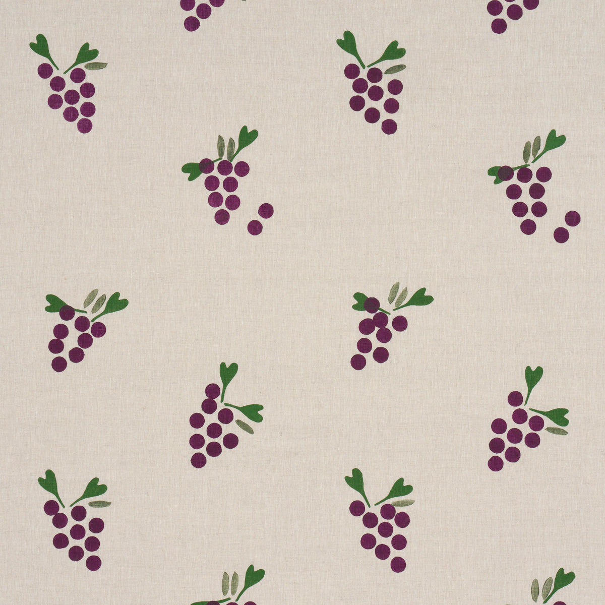 SCHUMACHER  CAROLINE Z HURLEY GRAPES HAND BLOCK PRINT   Purple On Natural   - 182420