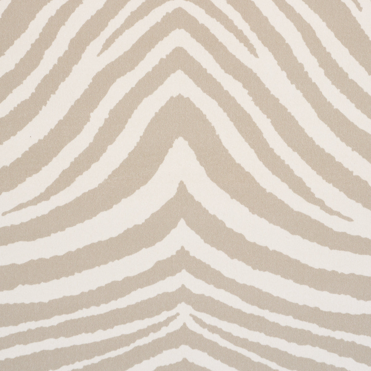 Beige and ivory zebra-stripe pattern with wavy chevrons, modern home decor textile.