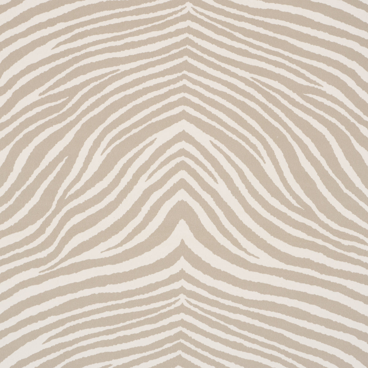 Beige and cream zebra-stripe pattern fabric with wavy lines; modern safari-style decor.