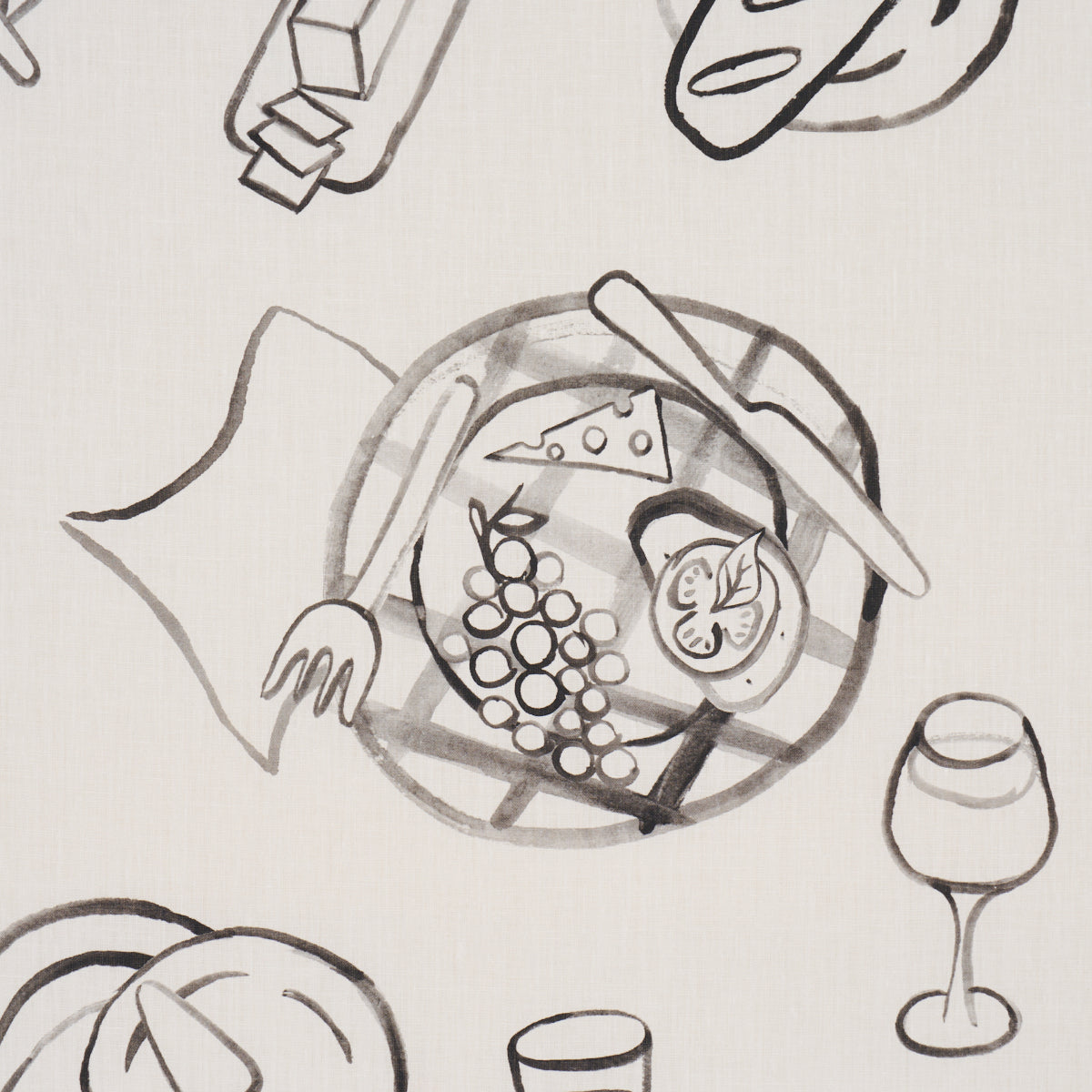 SCHUMACHER  CLOUD NINE PIQUE-NIQUE PRINTS PRINTS BLACK ON IVORY   - 182510