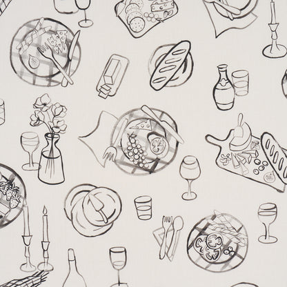 SCHUMACHER  CLOUD NINE PIQUE-NIQUE PRINTS PRINTS BLACK ON IVORY   - 182510