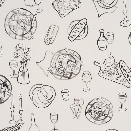 SCHUMACHER  CLOUD NINE PIQUE-NIQUE PRINTS PRINTS BLACK ON IVORY   - 182510