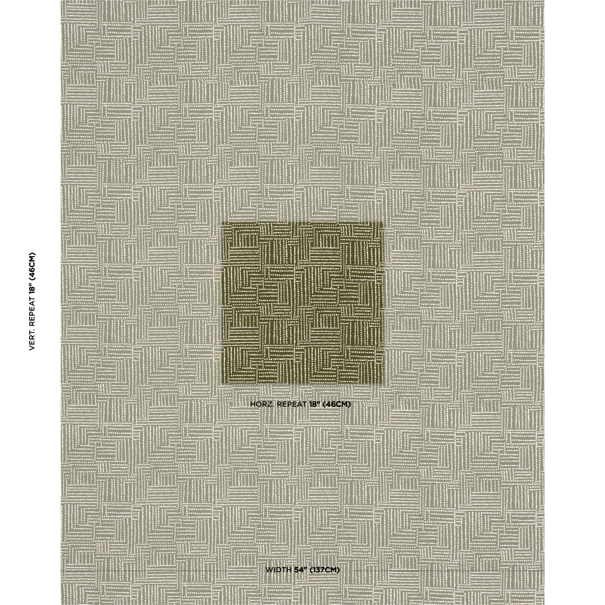 Beige fabric with a green palm tree screen-printed design.