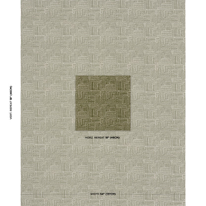 Beige fabric with a green palm tree screen-printed design.