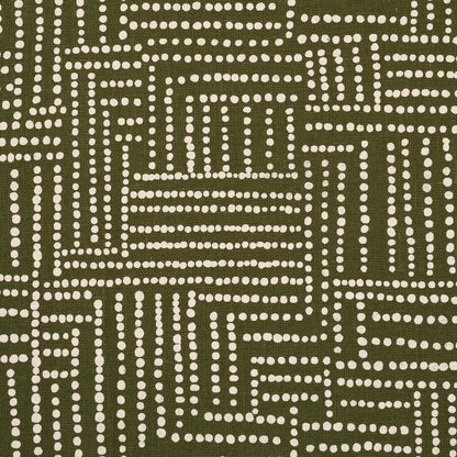 Olive green palm-tree print; hand screen-printed artwork.