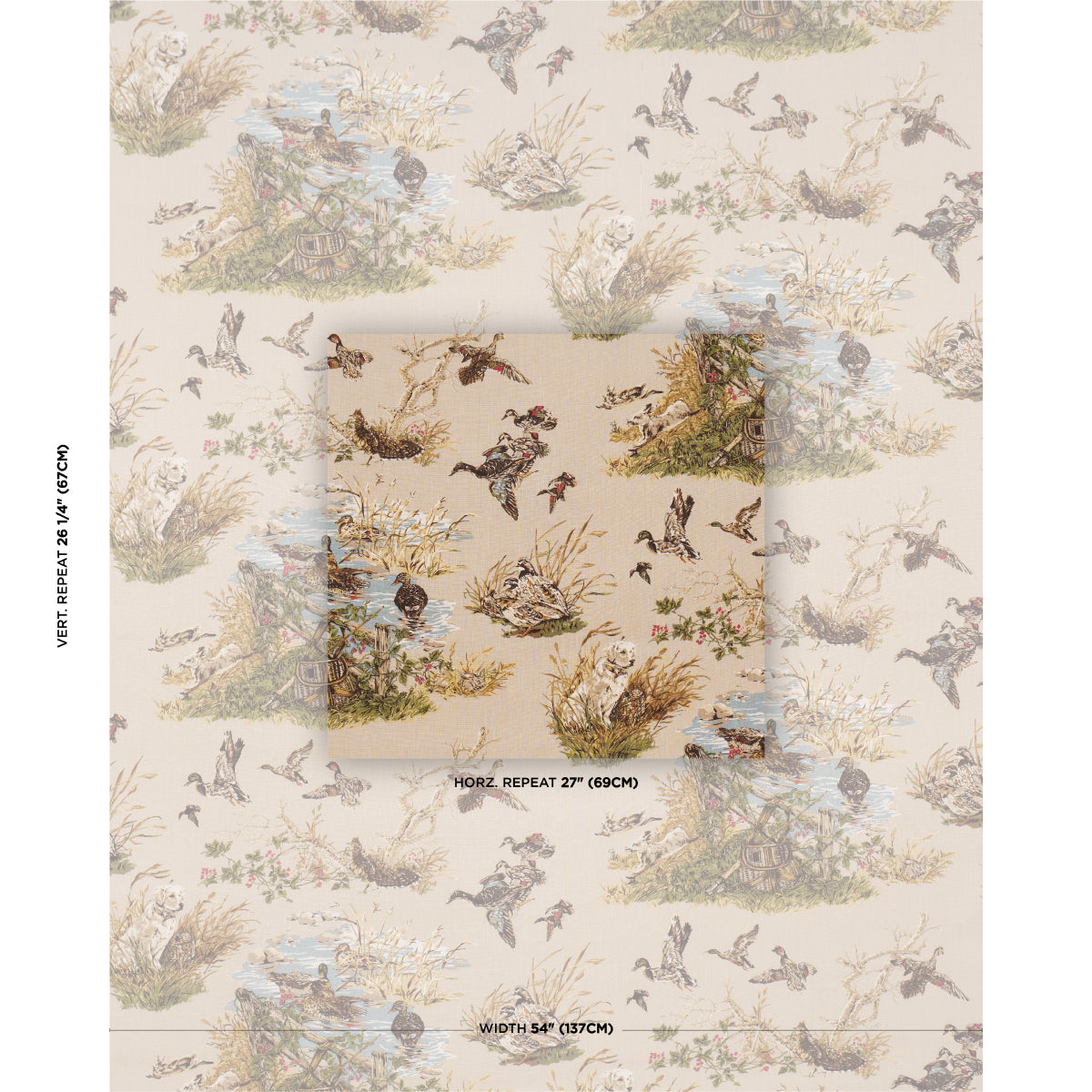 SCHUMACHER  A COUNTRY LIFE DOG & DUCK PRINTS PRINTS ALABASTER   - 182660