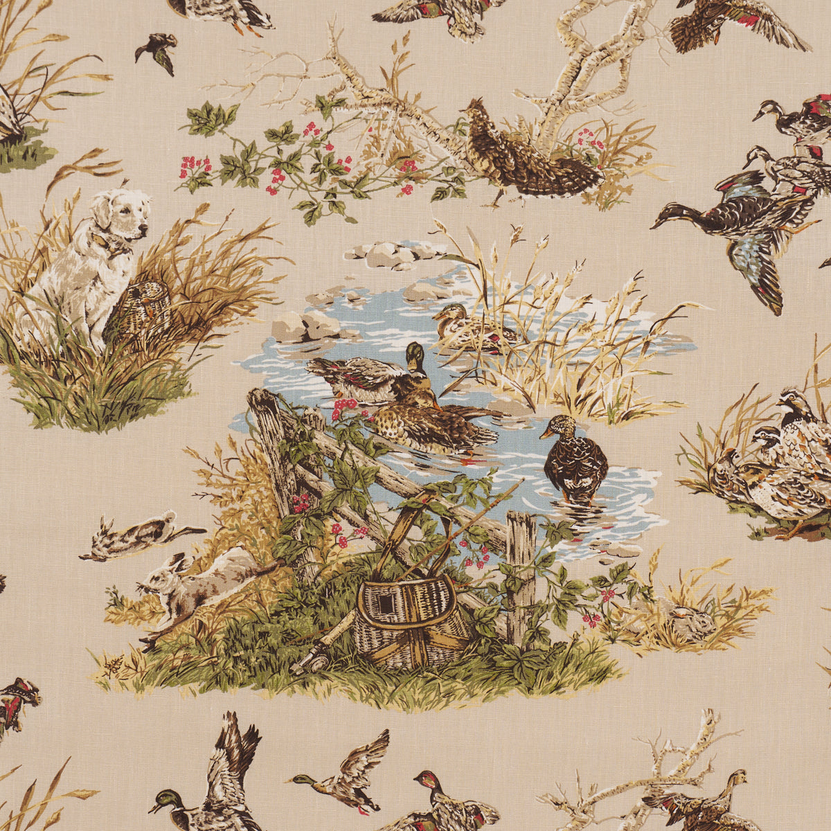 SCHUMACHER  A COUNTRY LIFE DOG & DUCK PRINTS PRINTS ALABASTER   - 182660