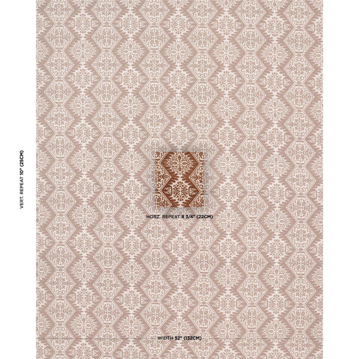 SCHUMACHER  WILLIAMSBURG BERKELEY HAND PRINTED SILK PRINTS PRINTS CHESTNUT   - 182700