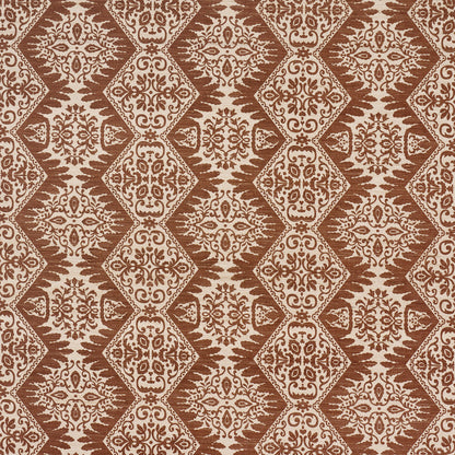 SCHUMACHER  WILLIAMSBURG BERKELEY HAND PRINTED SILK PRINTS PRINTS CHESTNUT   - 182700