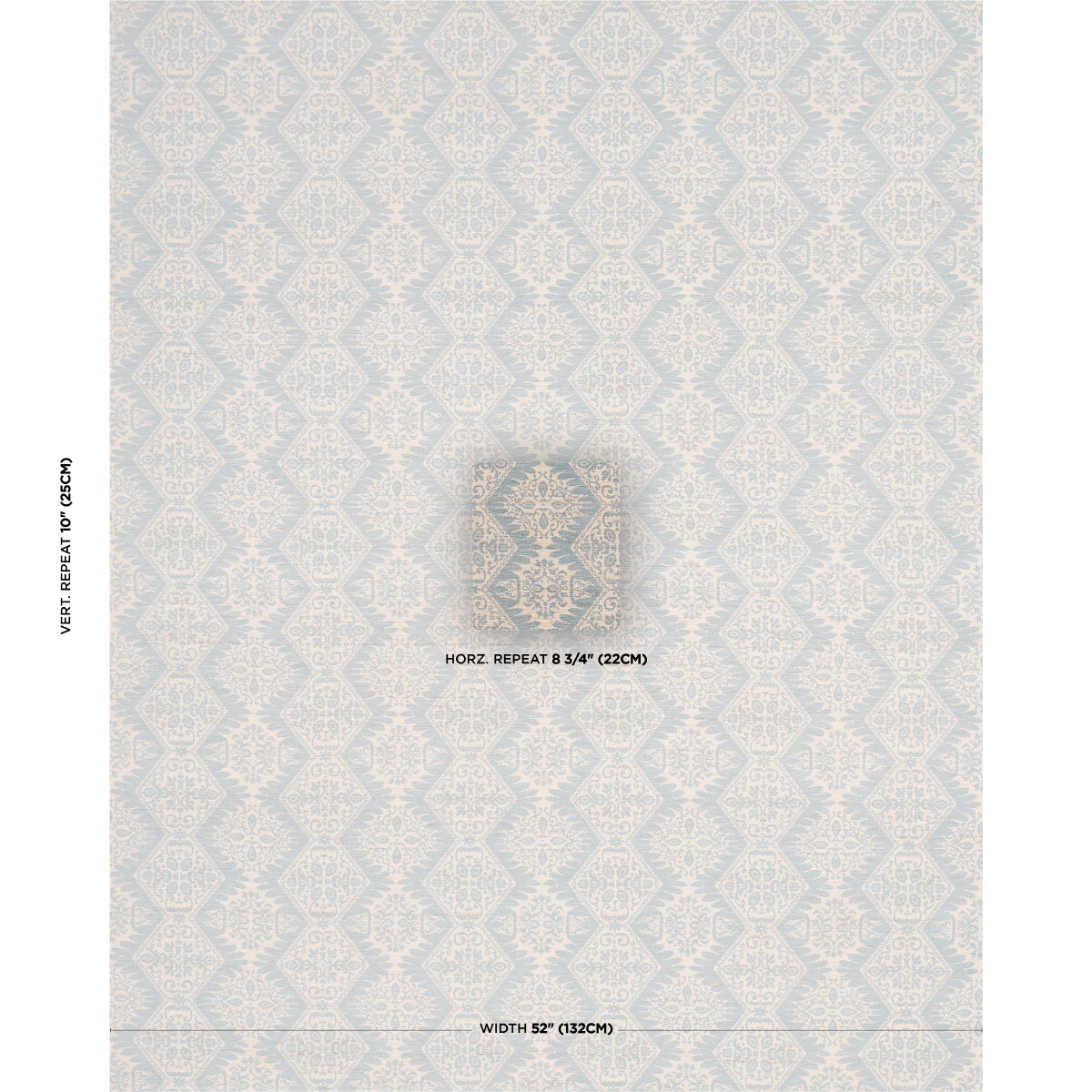 SCHUMACHER  WILLIAMSBURG BERKELEY HAND PRINTED SILK PRINTS PRINTS CORNFLOWER   - 182701