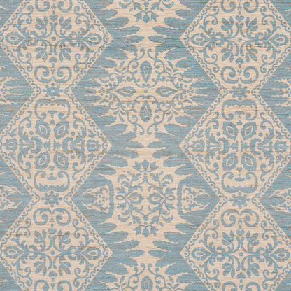 SCHUMACHER  WILLIAMSBURG BERKELEY HAND PRINTED SILK PRINTS PRINTS CORNFLOWER   - 182701