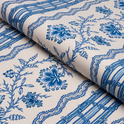SCHUMACHER  WILLIAMSBURG PARVATI FLORAL STRIPE   Delft   - 182712