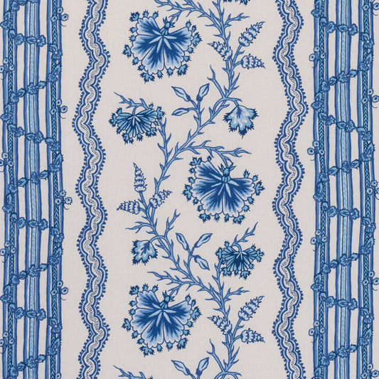 SCHUMACHER  WILLIAMSBURG PARVATI FLORAL STRIPE   Delft   - 182712