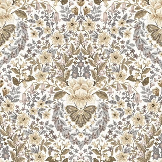 Galerie Wallcoverings Into The Wild Floral Damask Galerie Wallcoverings  Beige   - 18516