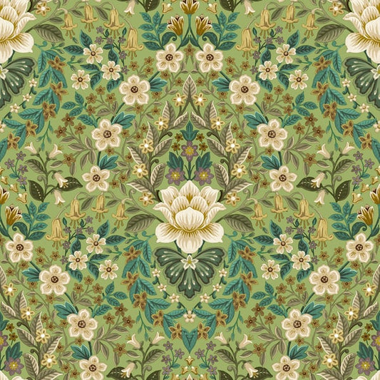 Galerie Wallcoverings Into The Wild Floral Damask Galerie Wallcoverings  Green   - 18517